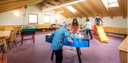 Sala giochi del nostro hotel per famiglie in Val Pusteria