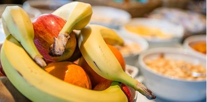 Fresh fruits on the breakfast buffet