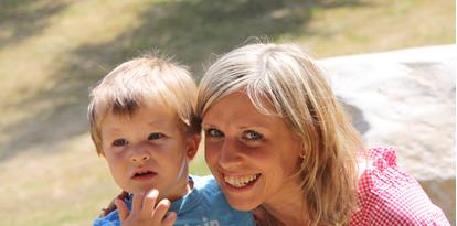 Maria with one of the children