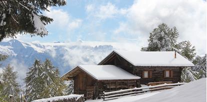 Mountain huts in winter